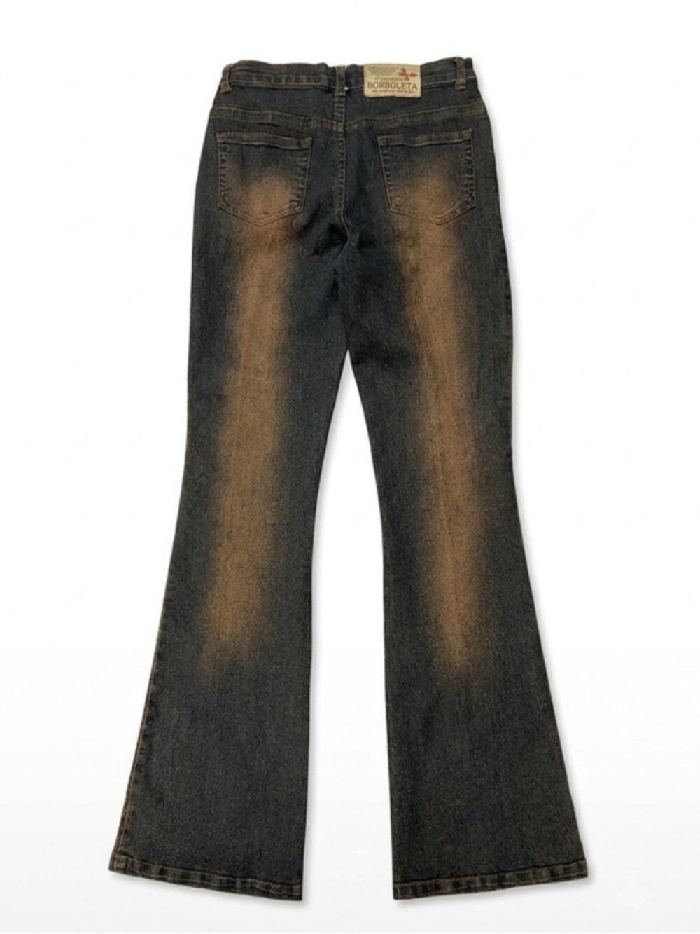 Borboleta Best Jeans Rhinestone Seaglass Flare Jeans Women’s M NWT Y2K Bling - Picture 2 of 8